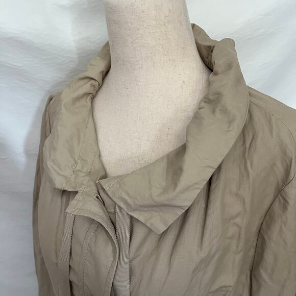 Loft Ruffle Waist Trench Womens Coat Sz S Cottage Boho Romantic Preppy Workwear - Picture 3 of 13
